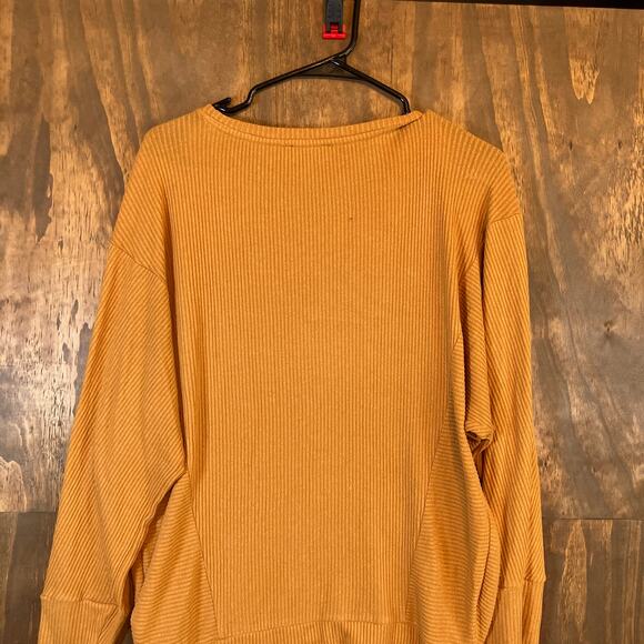Express Womens Sweater Yellow Dolman Long Sleeve Ribbed Tunic Stretch Medium - Picture 11 of 12